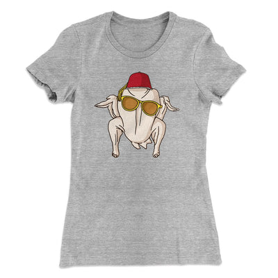 Monica Turkey Head Funny Thanksgiving Women's T-Shirt Heather Grey | Funny Shirt from Famous In Real Life