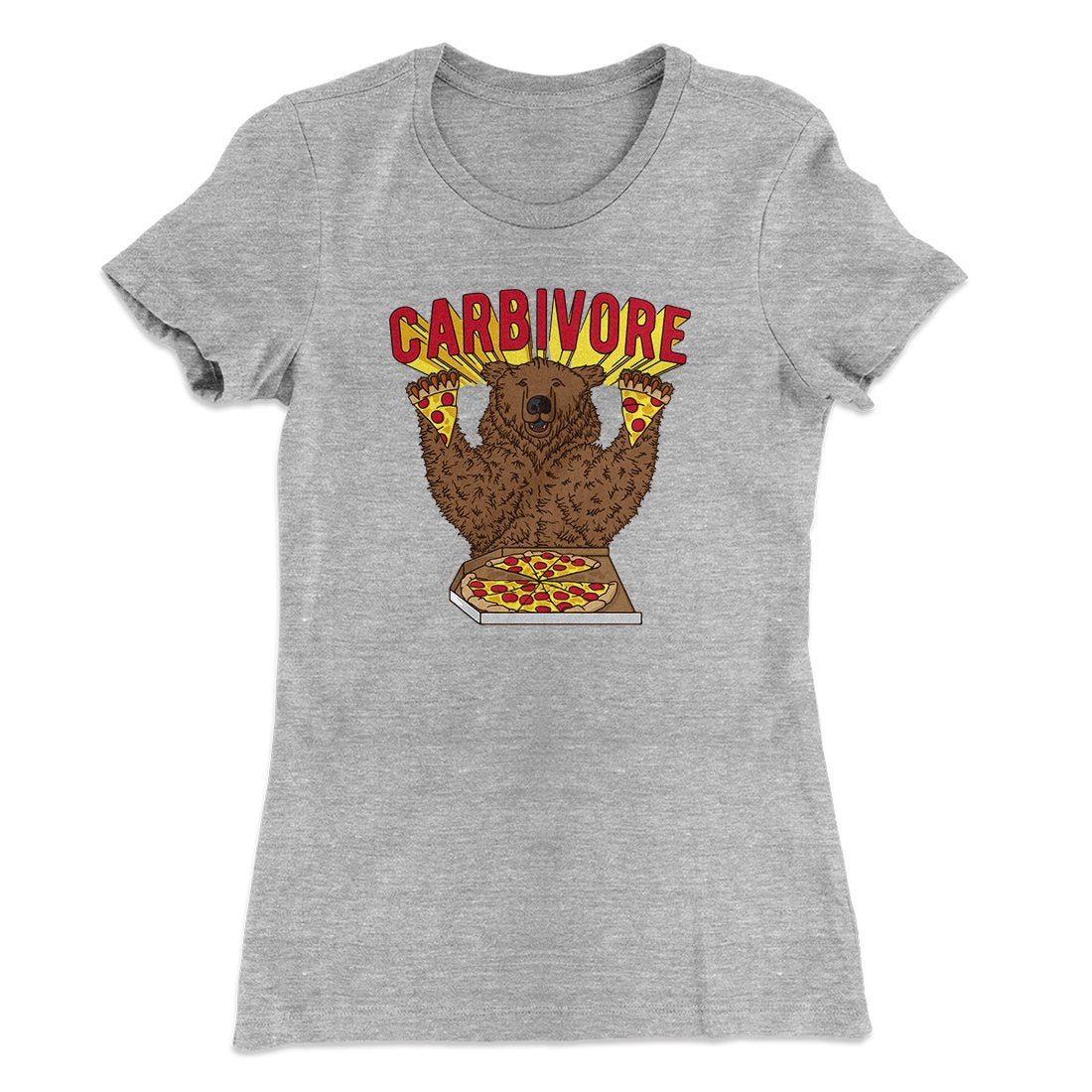Carbivore Funny Women's T-Shirt Heather Grey | Funny Shirt from Famous In Real Life