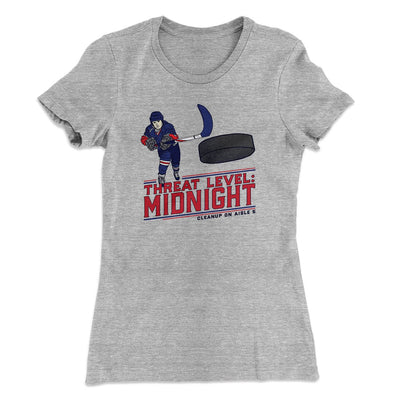 Threat Level: Midnight Women's T-Shirt Heather Gray | Funny Shirt from Famous In Real Life