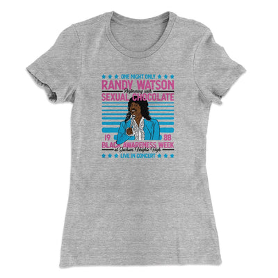 Randy Watson Sexual Chocolate Women's T-Shirt Heather Gray | Funny Shirt from Famous In Real Life