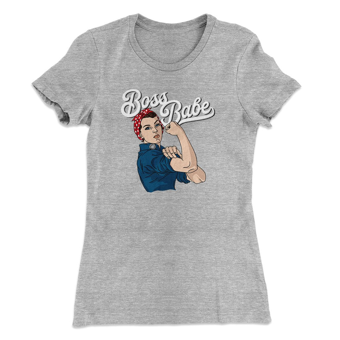 Boss Babe Women's T-Shirt Heather Grey | Funny Shirt from Famous In Real Life