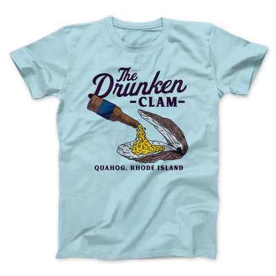 The Drunken Clam Men/Unisex T-Shirt Heather Ice Blue | Funny Shirt from Famous In Real Life