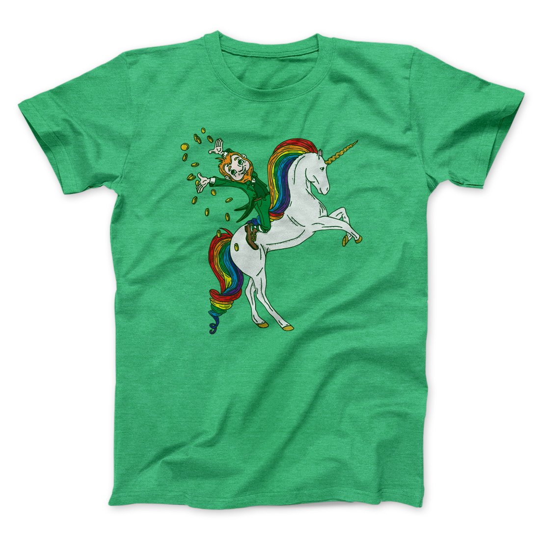 Leprechaun Unicorn Jockey Men/Unisex T-Shirt | Funny Shirt from Famous In Real Life