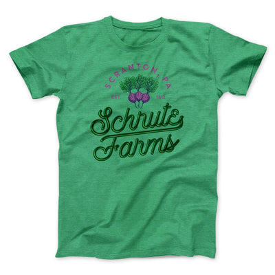 Schrute Farms Men/Unisex T-Shirt Heather Kelly | Funny Shirt from Famous In Real Life