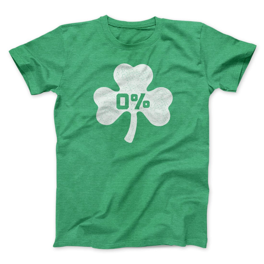 0% Irish Men/Unisex T-Shirt Heather Kelly | Funny Shirt from Famous In Real Life