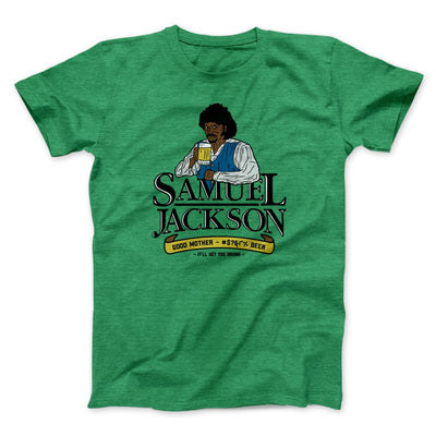 Samuel L. Jackson Beer Men/Unisex T-Shirt Heather Kelly | Funny Shirt from Famous In Real Life