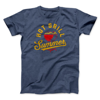 Hot Grill Summer Men/Unisex T-Shirt Heather Navy | Funny Shirt from Famous In Real Life