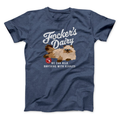 Focker's Dairy Funny Movie Men/Unisex T-Shirt Heather Navy | Funny Shirt from Famous In Real Life