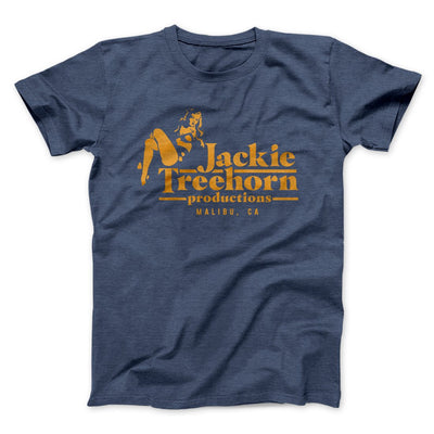 Jackie Treehorn Productions Funny Movie Men/Unisex T-Shirt Heather Navy | Funny Shirt from Famous In Real Life
