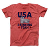 USA Drinking Team Men/Unisex T-Shirt Heather Red | Funny Shirt from Famous In Real Life