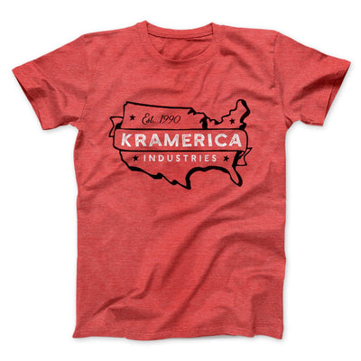 Kramerica Industries Men/Unisex T-Shirt Heather Red | Funny Shirt from Famous In Real Life