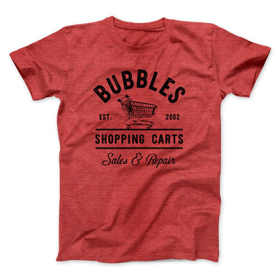 Bubbles Shopping Carts Men/Unisex T-Shirt Heather Red | Funny Shirt from Famous In Real Life