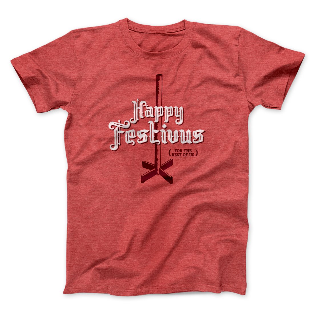 Happy Festivus For The Rest of Us Men/Unisex T-Shirt Heather Red | Funny Shirt from Famous In Real Life