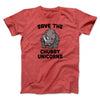 Save The Chubby Unicorns Men/Unisex T-Shirt Heather Red | Funny Shirt from Famous In Real Life
