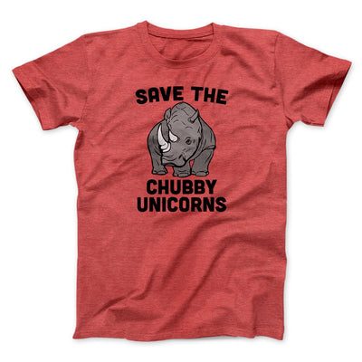 Save The Chubby Unicorns Funny Men/Unisex T-Shirt Heather Red | Funny Shirt from Famous In Real Life