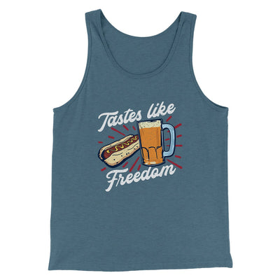 Tastes Like Freedom Men/Unisex Tank Heather Slate | Funny Shirt from Famous In Real Life