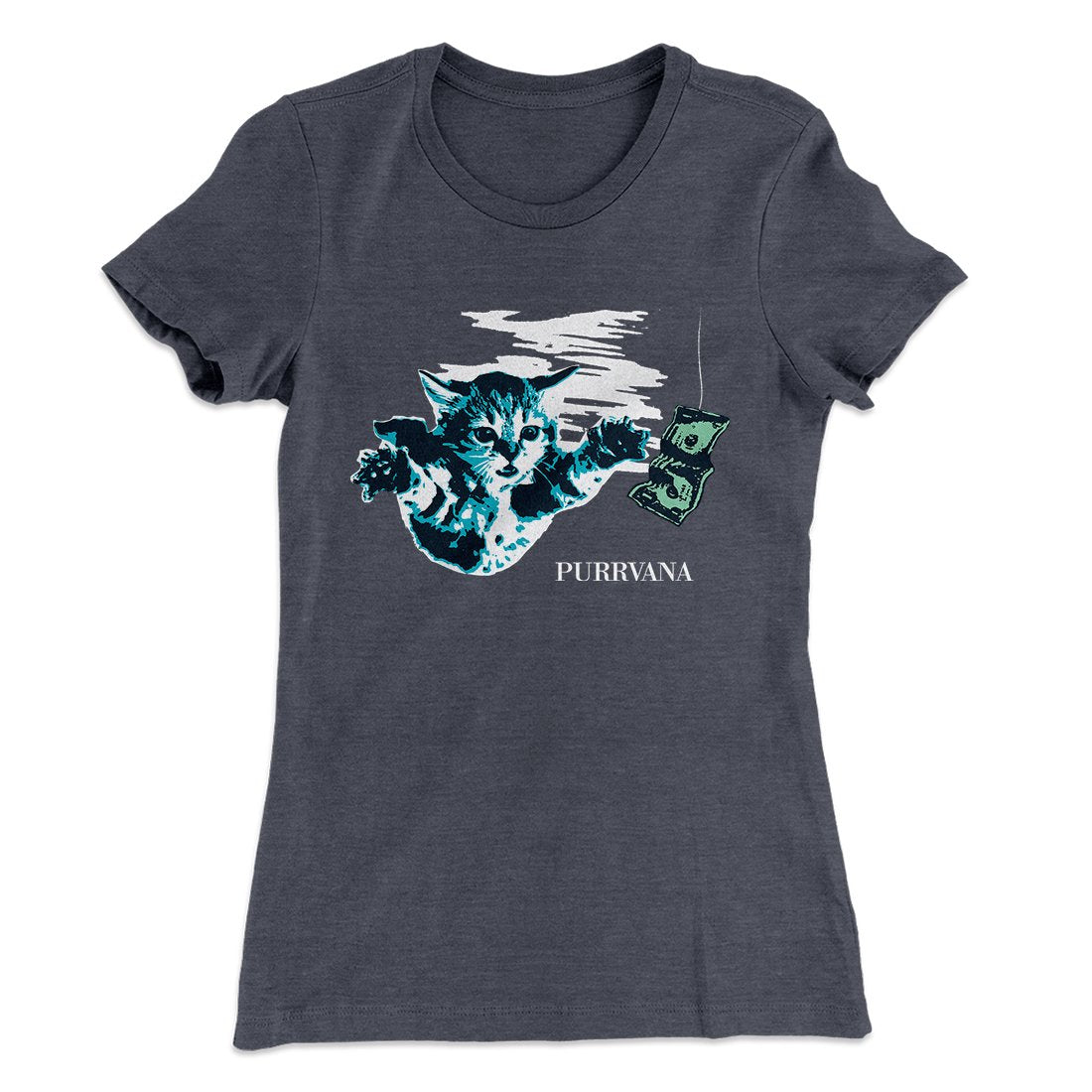 Purrvana Women's T-Shirt Heavy Metal | Funny Shirt from Famous In Real Life