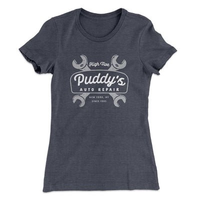 Puddy's Auto Repair Women's T-Shirt Heavy Metal | Funny Shirt from Famous In Real Life