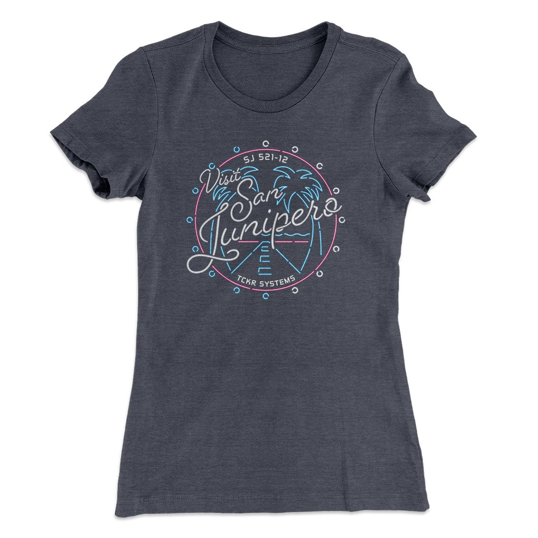 Visit San Junipero Women's T-Shirt Heavy Metal | Funny Shirt from Famous In Real Life