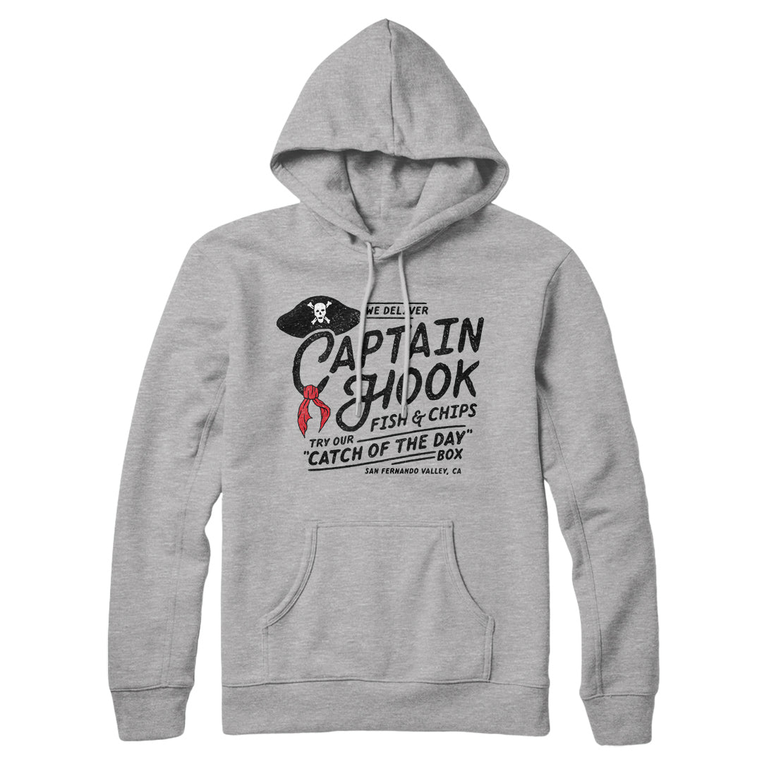 Captain Hook Fish And Chips Hoodie Athletic Heather | Funny Shirt from Famous In Real Life