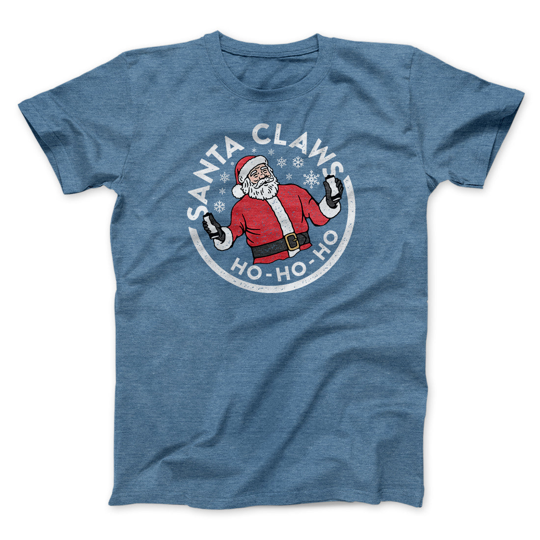 Santa Claws Men/Unisex T-Shirt Heather Slate | Funny Shirt from Famous In Real Life