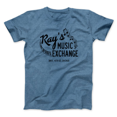 Rays Music Exchange Funny Movie Men/Unisex T-Shirt Heather Slate | Funny Shirt from Famous In Real Life
