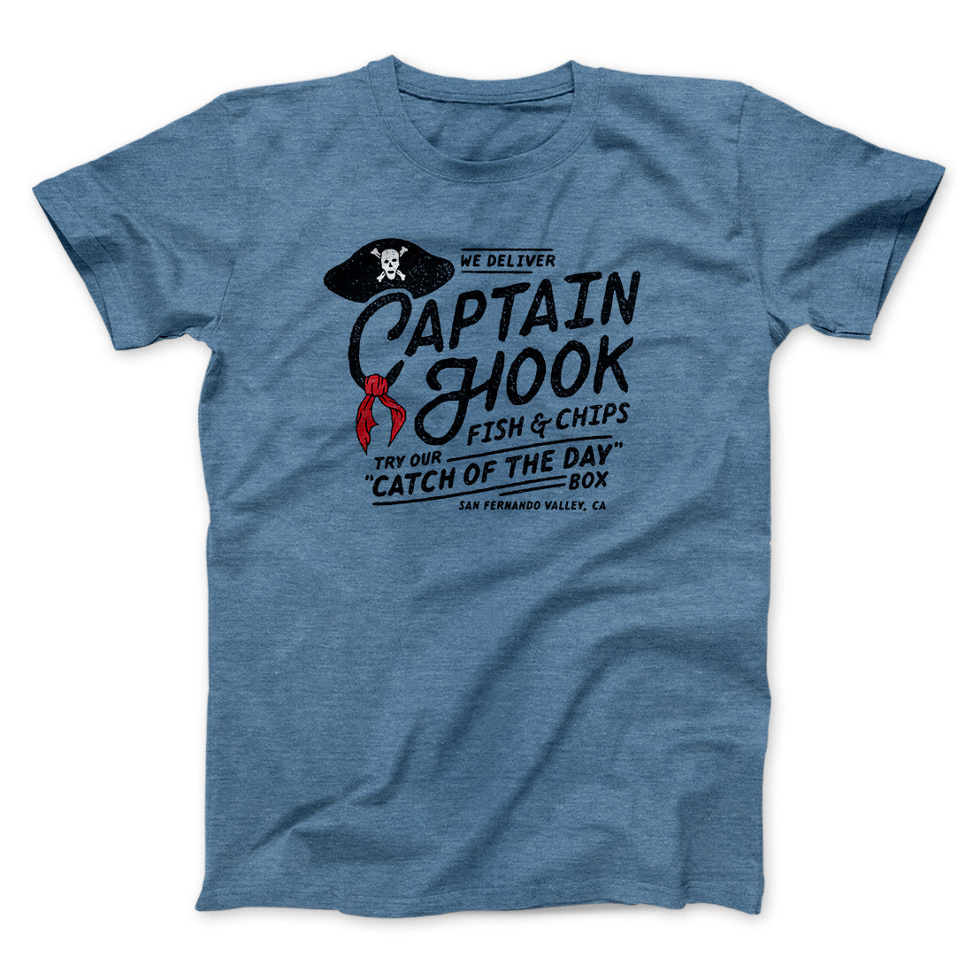 Captain Hook Fish And Chips Funny Movie Men/Unisex T-Shirt Heather Slate | Funny Shirt from Famous In Real Life