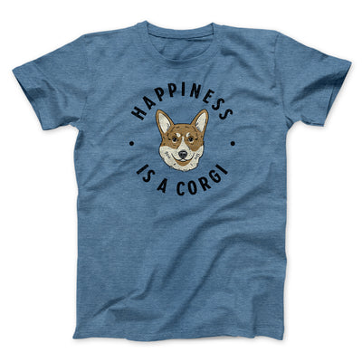 Happiness Is A Corgi Men/Unisex T-Shirt Heather Slate | Funny Shirt from Famous In Real Life