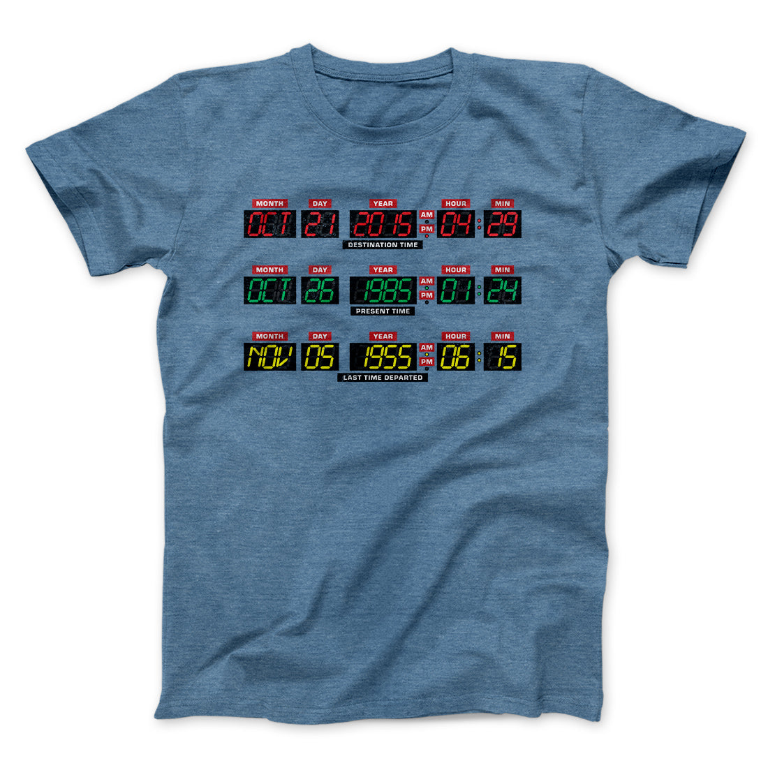 Time Machine Dashboard Funny Movie Men/Unisex T-Shirt Heather Slate | Funny Shirt from Famous In Real Life