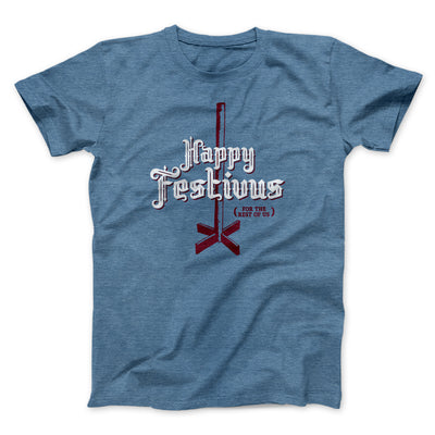 Happy Festivus For The Rest of Us Men/Unisex T-Shirt Heather Slate | Funny Shirt from Famous In Real Life