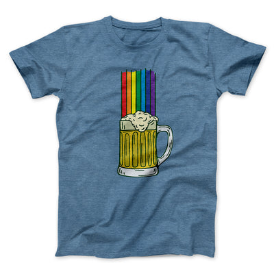 Beer Rainbow Men/Unisex T-Shirt Heather Slate | Funny Shirt from Famous In Real Life