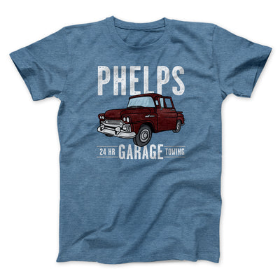 Phelps Garage Funny Movie Men/Unisex T-Shirt Heather Slate | Funny Shirt from Famous In Real Life