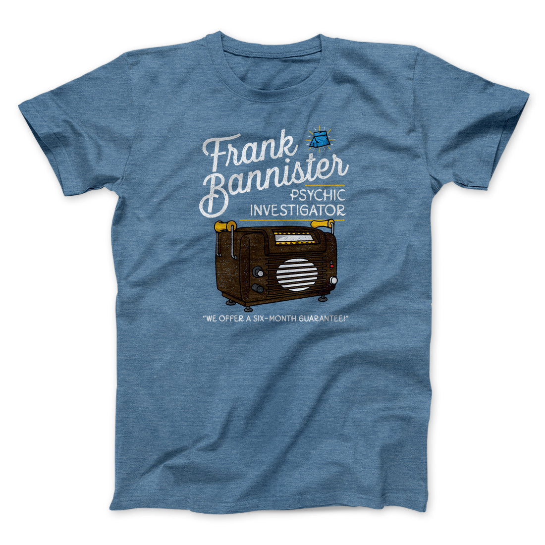 Frank Bannister Psychic Investigator Funny Movie Men/Unisex T-Shirt Heather Slate | Funny Shirt from Famous In Real Life