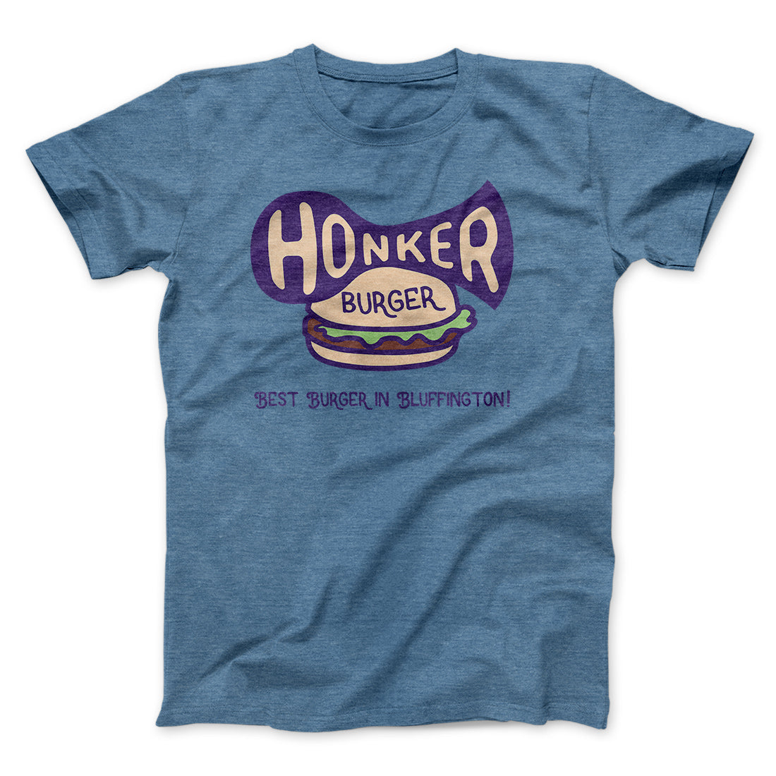 Honker Burger Men/Unisex T-Shirt Heather Slate | Funny Shirt from Famous In Real Life