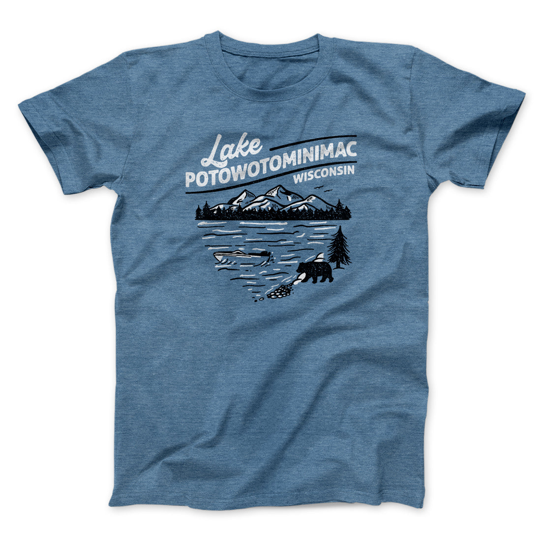 Lake Potowotominimac Funny Movie Men/Unisex T-Shirt Heather Slate | Funny Shirt from Famous In Real Life