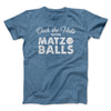 Deck the Halls with Matzo Balls Funny Hanukkah Men/Unisex T-Shirt Heather Slate | Funny Shirt from Famous In Real Life