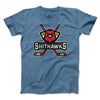 Sunnyvale Shithawks Men/Unisex T-Shirt Heather Slate | Funny Shirt from Famous In Real Life