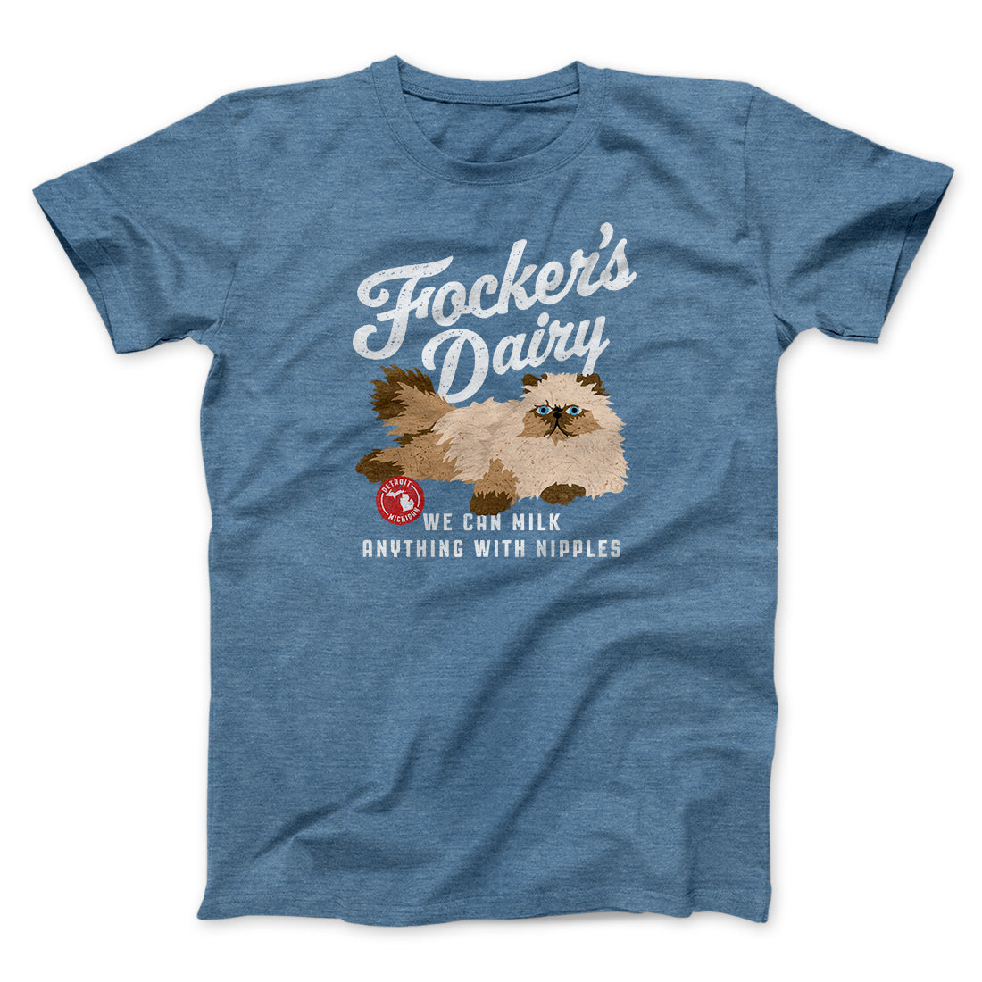 Focker's Dairy Funny Movie Men/Unisex T-Shirt Heather Slate | Funny Shirt from Famous In Real Life