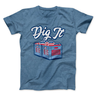 Dig It - Record Crate Men/Unisex T-Shirt Heather Slate | Funny Shirt from Famous In Real Life