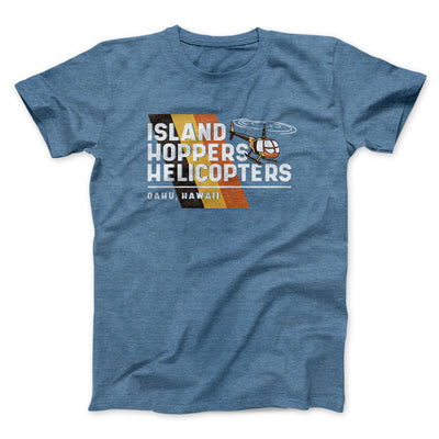 Island Hoppers Helicopters Men/Unisex T-Shirt Heather Slate | Funny Shirt from Famous In Real Life