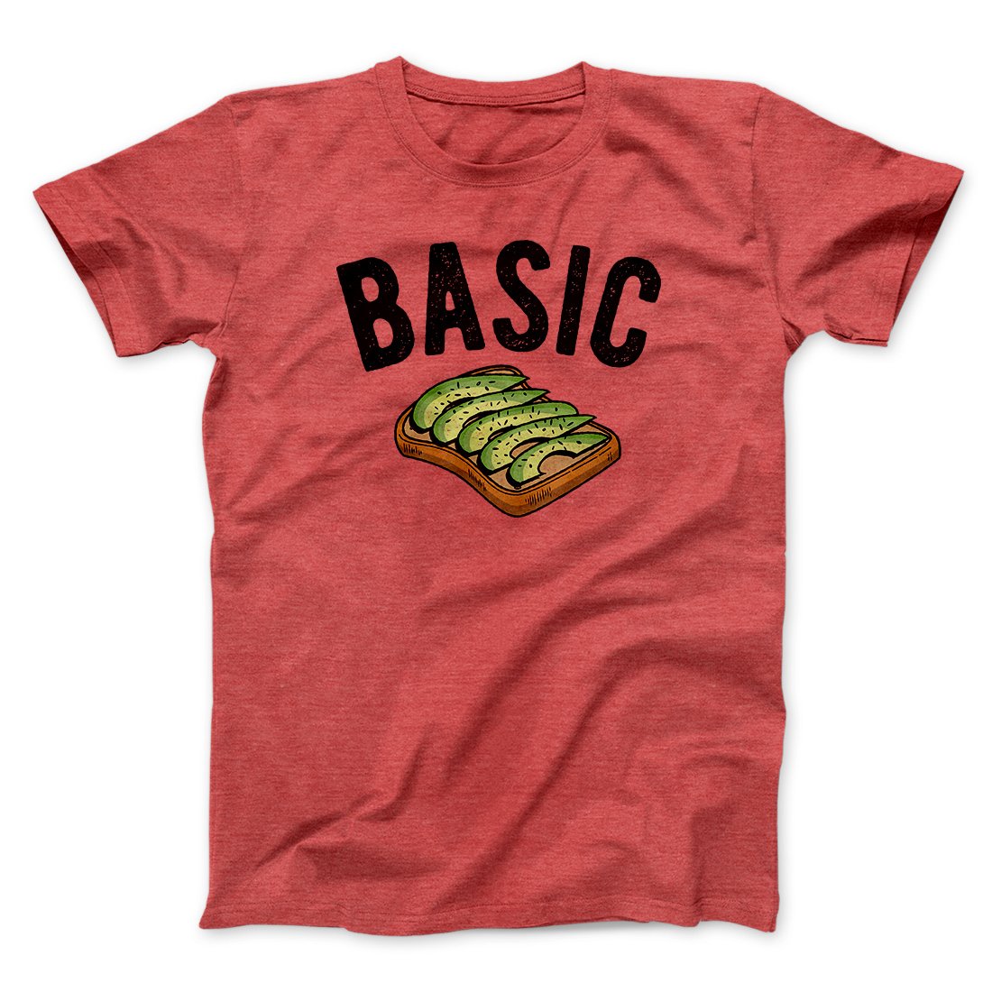 Basic- Avocado Toast Men/Unisex T-Shirt Heather Red | Funny Shirt from Famous In Real Life