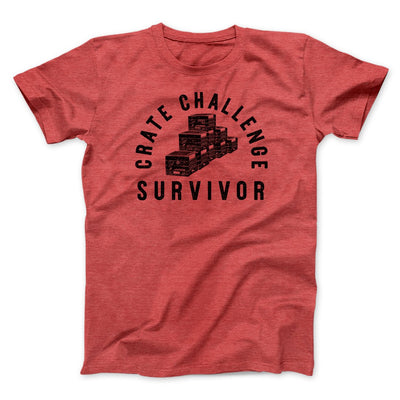 Crate Challenge Survivor 2021 Funny Men/Unisex T-Shirt Heather Red | Funny Shirt from Famous In Real Life