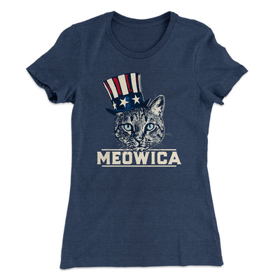 Meowica Women's T-Shirt Indigo | Funny Shirt from Famous In Real Life