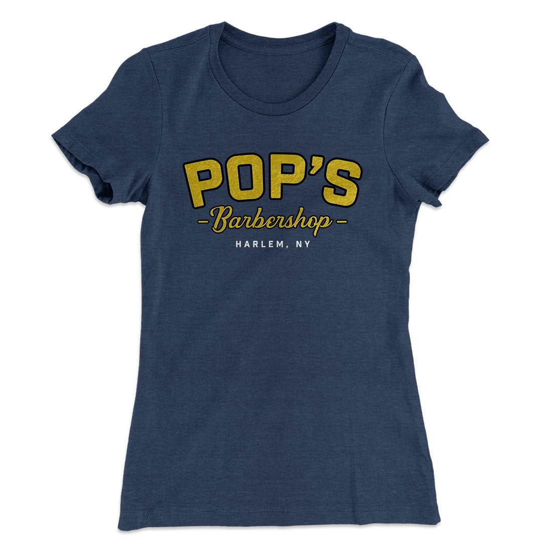 Pop's Barbershop Women's T-Shirt Indigo | Funny Shirt from Famous In Real Life