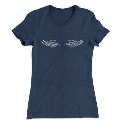 Skeleton Hands Women's T-Shirt Indigo | Funny Shirt from Famous In Real Life