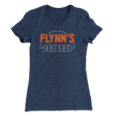 Flynn's Arcade Women's T-Shirt Indigo | Funny Shirt from Famous In Real Life