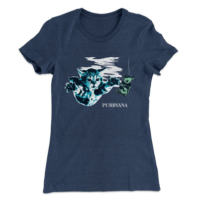 Purrvana Women's T-Shirt Indigo | Funny Shirt from Famous In Real Life