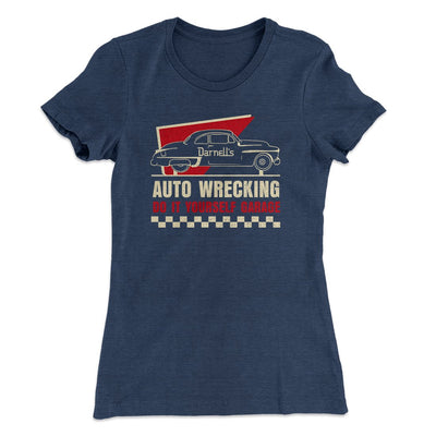 Darnell's Auto Wrecking Women's T-Shirt Indigo | Funny Shirt from Famous In Real Life