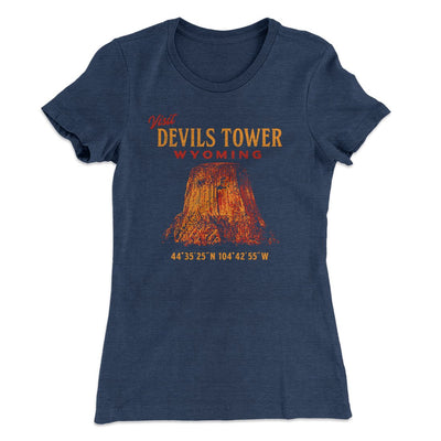 Visit Devils Tower Women's T-Shirt Indigo | Funny Shirt from Famous In Real Life
