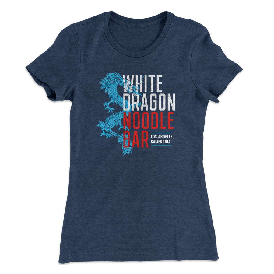 White Dragon Noodle Bar Women's T-Shirt Indigo | Funny Shirt from Famous In Real Life